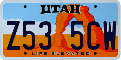 UT license plate Z535CW