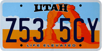 UT license plate Z535CY