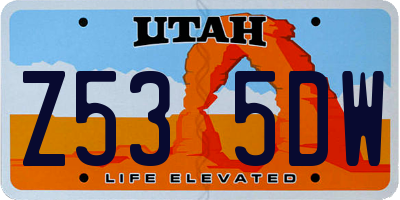 UT license plate Z535DW