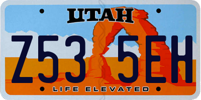 UT license plate Z535EH