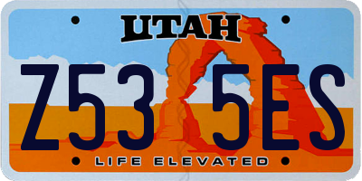 UT license plate Z535ES