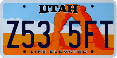 UT license plate Z535FT