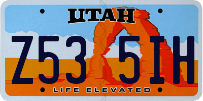 UT license plate Z535IH