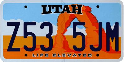 UT license plate Z535JM