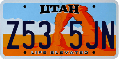 UT license plate Z535JN