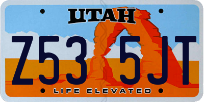 UT license plate Z535JT