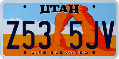 UT license plate Z535JV