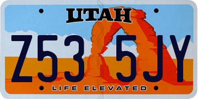 UT license plate Z535JY