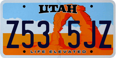 UT license plate Z535JZ