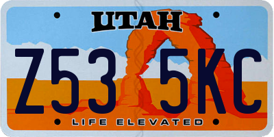 UT license plate Z535KC