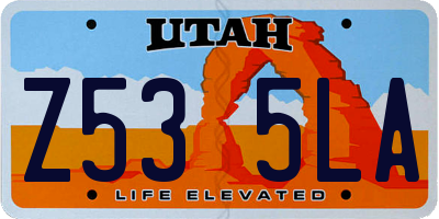 UT license plate Z535LA