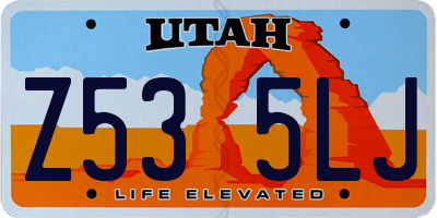 UT license plate Z535LJ