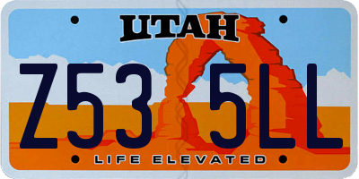 UT license plate Z535LL