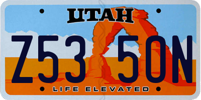 UT license plate Z535ON