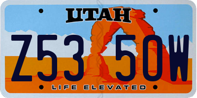 UT license plate Z535OW