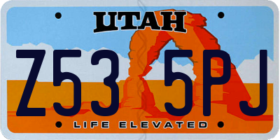 UT license plate Z535PJ