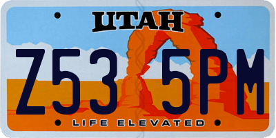 UT license plate Z535PM