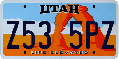 UT license plate Z535PZ