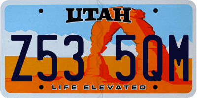 UT license plate Z535QM