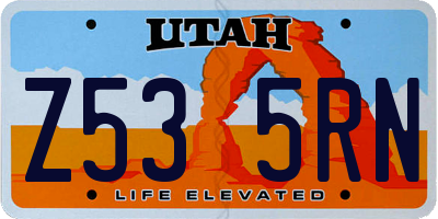 UT license plate Z535RN