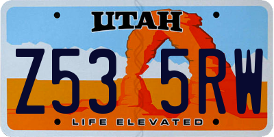 UT license plate Z535RW