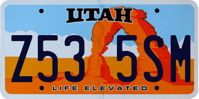 UT license plate Z535SM