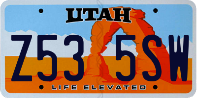 UT license plate Z535SW