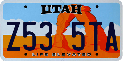 UT license plate Z535TA