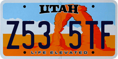 UT license plate Z535TF