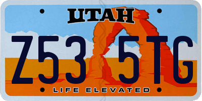 UT license plate Z535TG