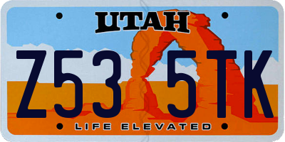 UT license plate Z535TK