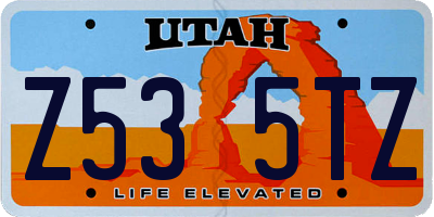 UT license plate Z535TZ