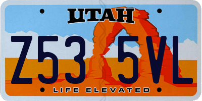 UT license plate Z535VL