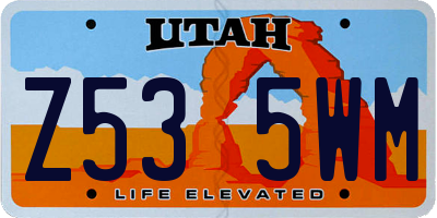 UT license plate Z535WM