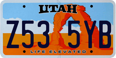 UT license plate Z535YB