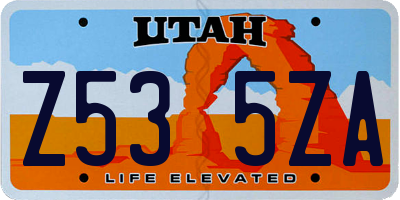 UT license plate Z535ZA