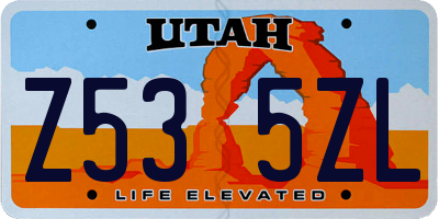 UT license plate Z535ZL
