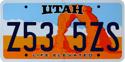 UT license plate Z535ZS