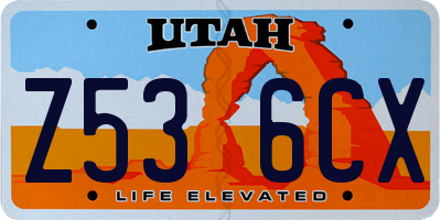 UT license plate Z536CX