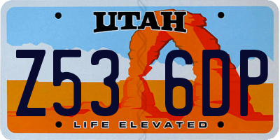 UT license plate Z536DP