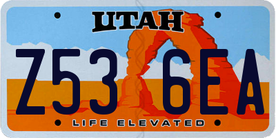 UT license plate Z536EA