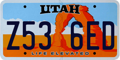 UT license plate Z536ED