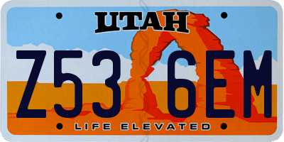 UT license plate Z536EM
