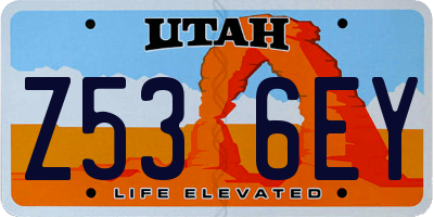 UT license plate Z536EY