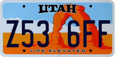 UT license plate Z536FF