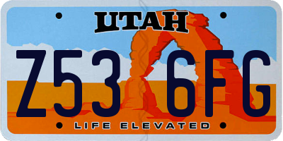UT license plate Z536FG