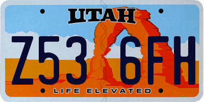 UT license plate Z536FH
