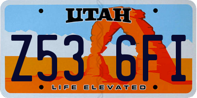 UT license plate Z536FI