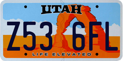 UT license plate Z536FL