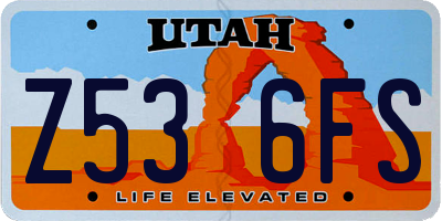 UT license plate Z536FS